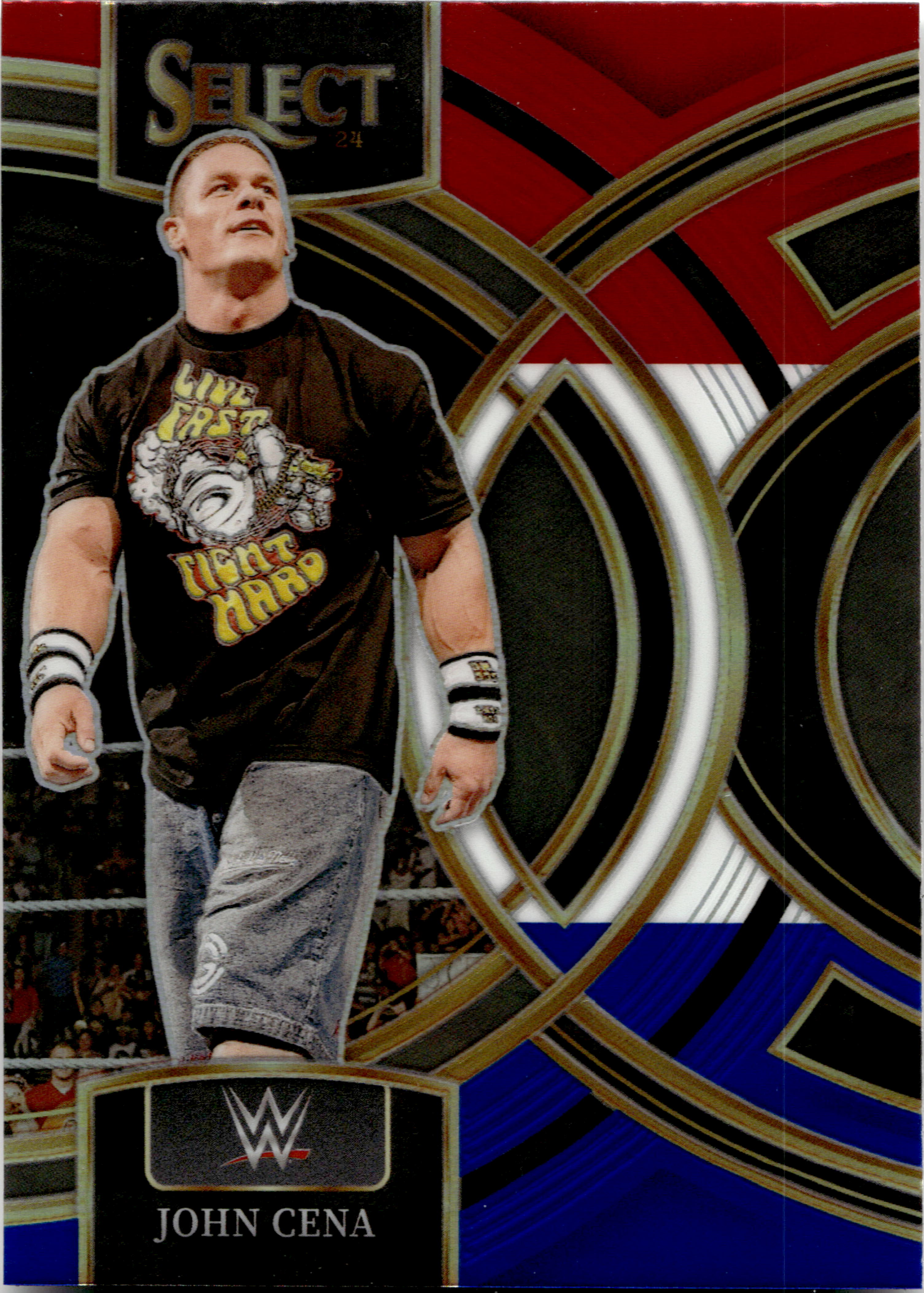 #130 John Cena – Legend Premier Red and Blue Prizm